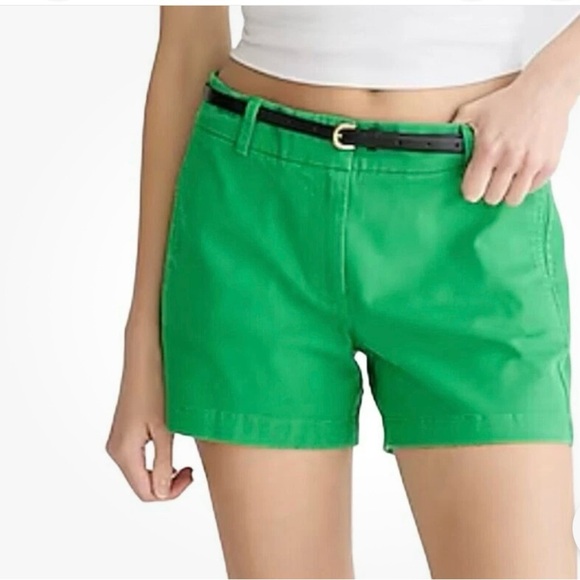 NWOT J. Crew 4” Chino Shorts. Green. Never worn. Classic. Preppy. Tennis prep - Picture 1 of 12